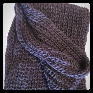 Black crocheted infinity scarf